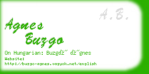 agnes buzgo business card